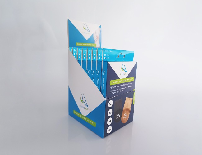 RHEELAXX Packaging pour semelle pack et plv remplie